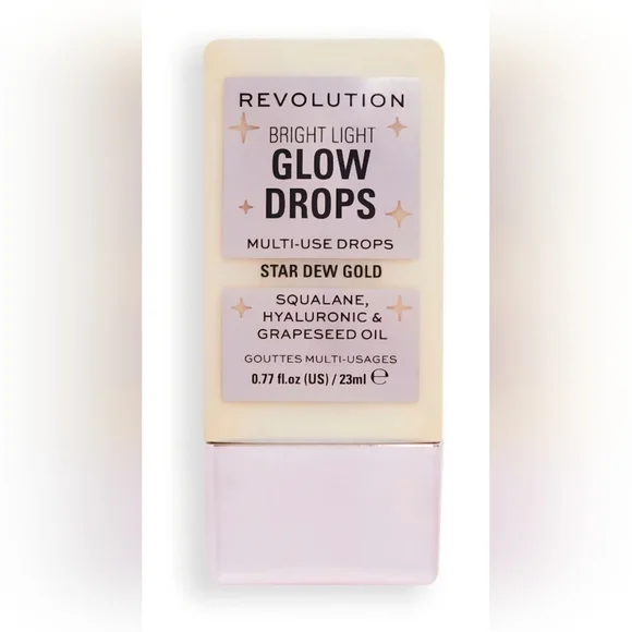Revolution Glow Drops MultiUse Star Dew Gold Makeup Primer Highlighter Face Body - Picture 2 of 2